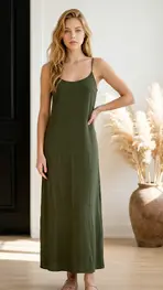 Garde-robe - Lang kleed - Kaki