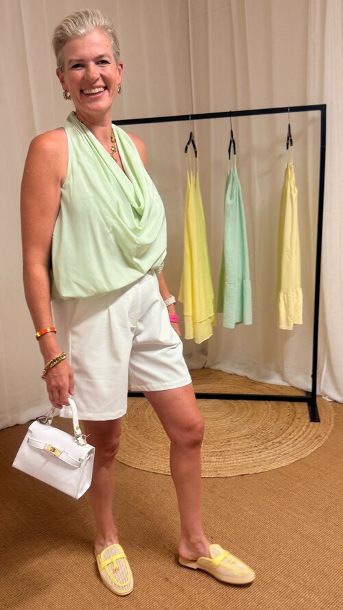 Mintgroene Drapé Top