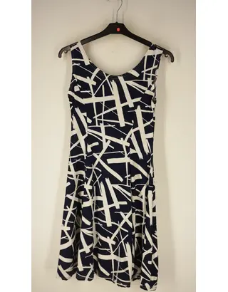 Garde-robe - Kort Kleedje - Wit-blauw