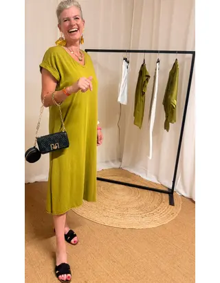 Garde-robe - Lang kleed - Olijf-groen