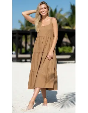 Garde-robe - Lang kleed - Camel