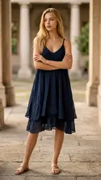 Garde-robe - Kort Kleedje - Marine