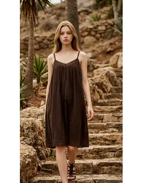 Garde-robe - Kort Kleedje - Donker bruin