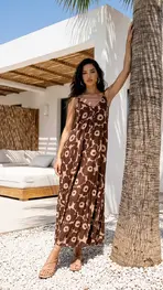 Garde-robe - Lang kleed - Bruin