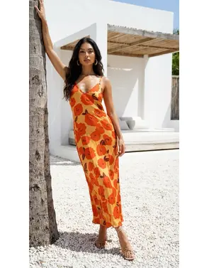 Garde-robe - Lang kleed - Donker oranje