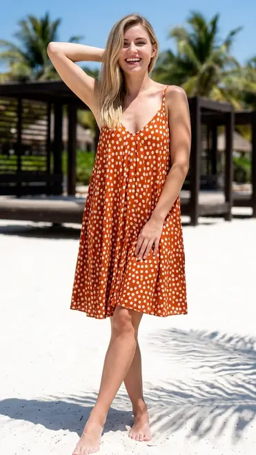 Garde-robe - Kort Kleedje - Donker oranje