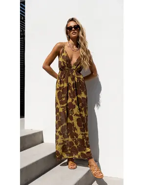 Garde-robe - Lang kleed - Olijf-groen