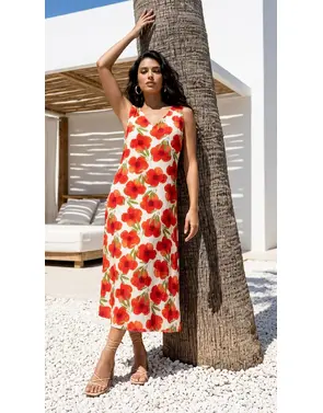 Garde-robe - Halflang Kleedje - Rood