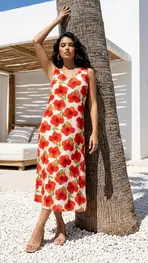 Garde-robe - Halflang Kleedje - Rood