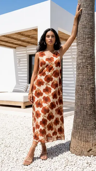 Garde-robe - Halflang Kleedje - Beige-bruin