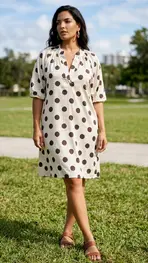 Garde-robe - Halflang Kleedje - Beige-bruin