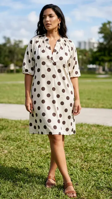 Garde-robe - Halflang Kleedje - Beige-bruin