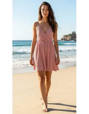 Garde-robe - Kort Kleedje - Wit-rood