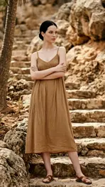 Garde-robe - Kort Kleedje - Camel