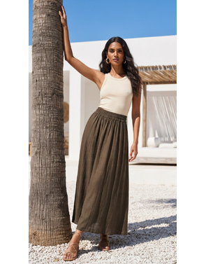 Garde-robe - Lange Rok - Bruin