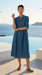 Garde-robe - Halflang Kleedje - Jeans licht