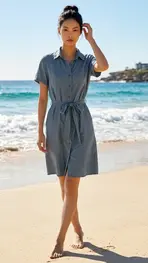 Garde-robe - Lang kleed - Jeans licht