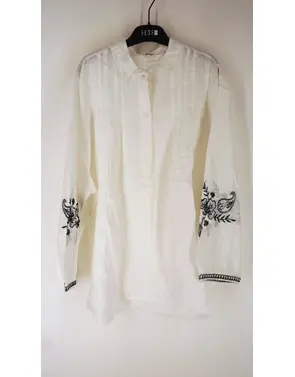 Garde-robe - Blouse - Wit-blauw