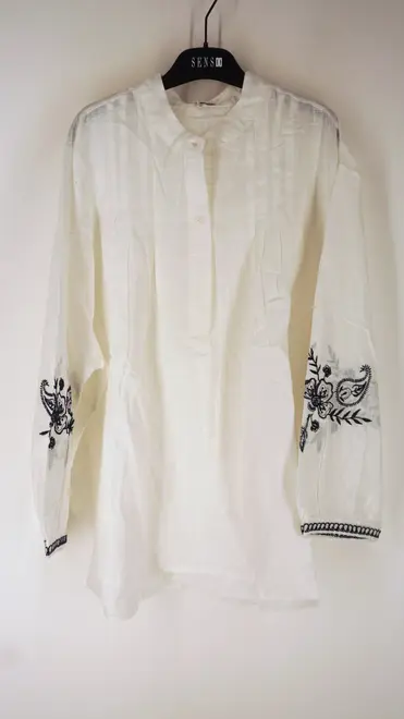 Garde-robe - Blouse - Wit-blauw