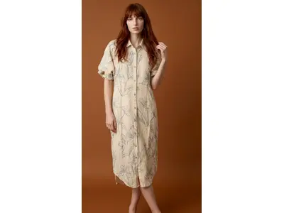 Garde-robe - Lang kleed - Blauw-beige