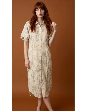 Garde-robe - Lang kleed - Blauw-beige