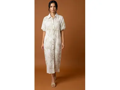 Garde-robe - Lang kleed - Beige-groen