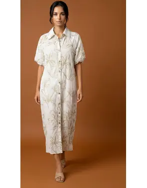 Garde-robe - Lang kleed - Beige-groen