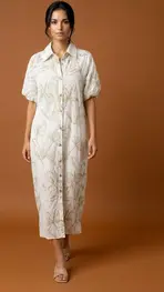 Garde-robe - Lang kleed - Beige-groen