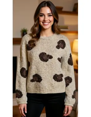 Free/quent - Pull - Beige-bruin