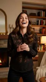 Free/quent - Blouse - Donker bruin