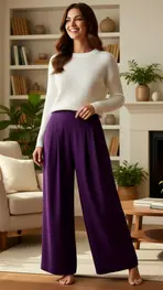 Amelie &amp; Amelie - Lange Broek - Paars
