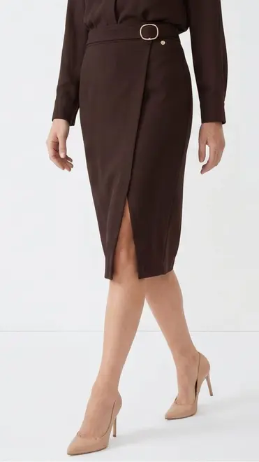 Amelie &amp; Amelie - Halflange Rok - Donker bruin