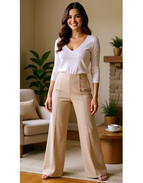 Amelie & Amelie - Lange Broek - Beige