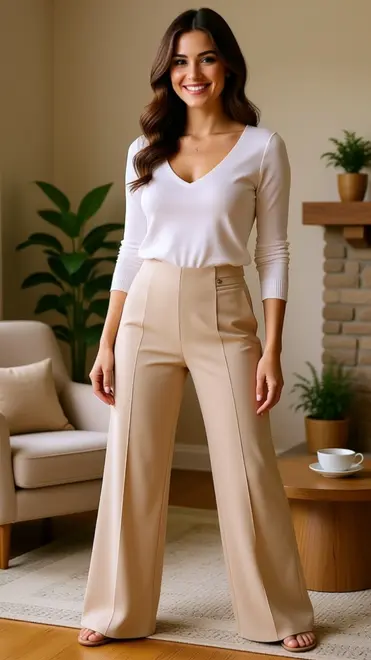 Amelie &amp; Amelie - Lange Broek - Beige