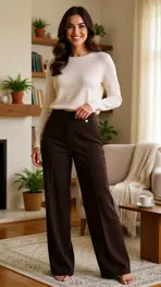 Amelie &amp; Amelie - Lange Broek - Donker bruin