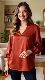 Amelie &amp; Amelie - Blouse - Donker oranje