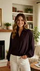 Amelie & Amelie - Blouse - Donker bruin