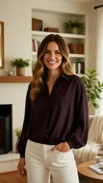 Amelie &amp; Amelie - Blouse - Donker bruin