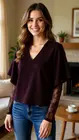 Amelie & Amelie - Blouse - Donker bruin