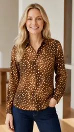Amelie &amp; Amelie - Blouse - Donker bruin