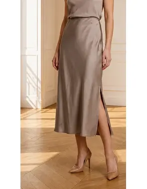 Amelie & Amelie - Lange Rok - Taupe