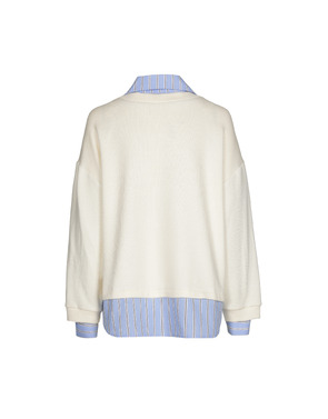 Caroline Biss - Pull - Ecru-blauw