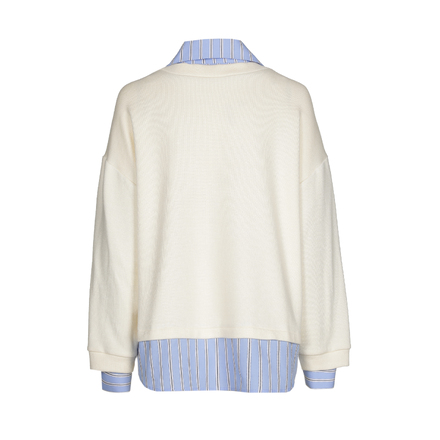 Caroline Biss - Pull - Ecru-blauw