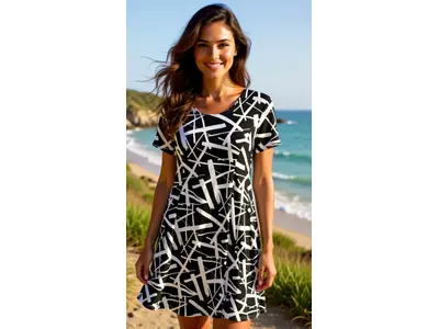 Garde-robe - Kort Kleedje - Zwart-wit