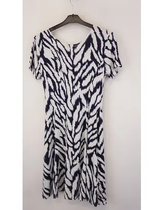 Garde-robe - Kort Kleedje - Wit-blauw
