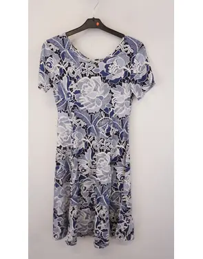 Garde-robe - Kort Kleedje - Wit-blauw