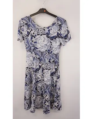 Garde-robe - Kort Kleedje - Wit-blauw