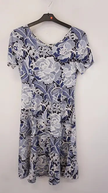 Garde-robe - Kort Kleedje - Wit-blauw