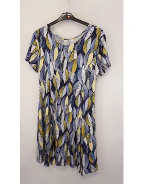 Garde-robe - Kort Kleedje - Geel-blauw