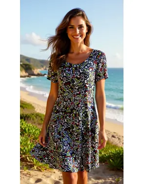 Garde-robe - Kort Kleedje - Blauw-groen
